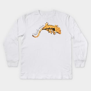 Crested gecko art Kids Long Sleeve T-Shirt